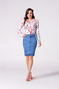 Camisa plano estampa floral delicada LAR 810231 - comprar online