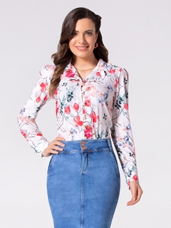 Camisa plano estampa floral delicada LAR 810231