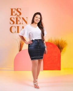 Saia jeans azul VCH 2233