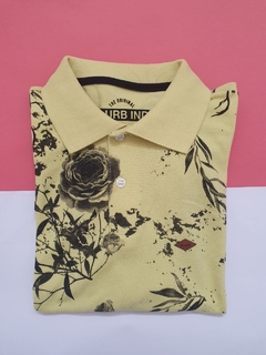 Camisa masculina pólo piquet placa couro Domínio Urbano 54562 - comprar online