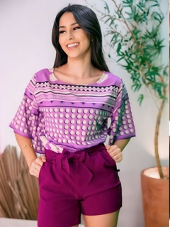 Blusa mix estampa poá Alcântara 1140323