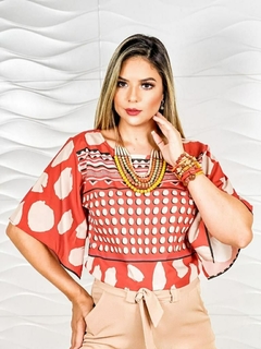 Blusa mix estampa poá Alcântara 1140323 - comprar online