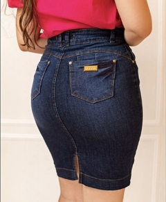 Saia jeans quatro botões e puídos 50 cm VCH 2303 - comprar online