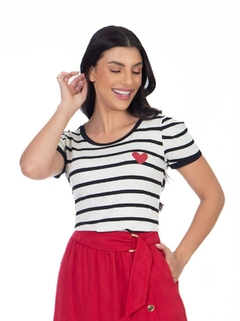 Blusa Francisca listras coração Hapuk 021532