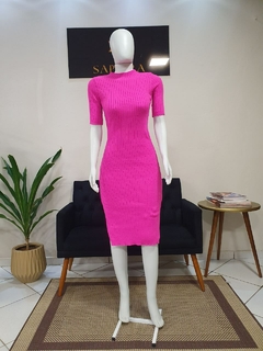 Vestido midi em tricô canelado 1120371 - comprar online