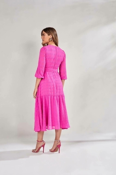 Vestido com tecido texturizado pink 125 cm TTN 27468 na internet