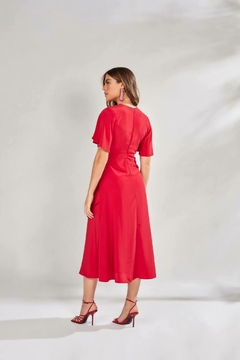 Vestido crepe vermelho 125 cm TTN 27471 - comprar online