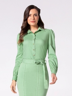 Camisa tricoline collor verde LAR 810161