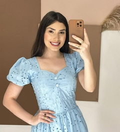 Vestido Denise lese três marias botões fakes lastex AMR 1120473 na internet