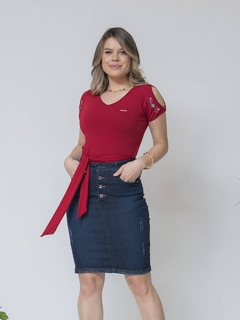 Blusa com bordado e amarração Mix Nativa 3604 - loja online