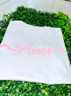 T-shirt Amor letter com glitter 1140173 - comprar online