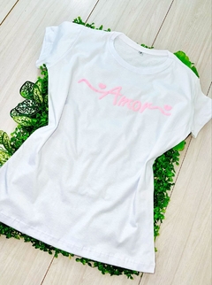 T-shirt Amor letter com glitter 1140173