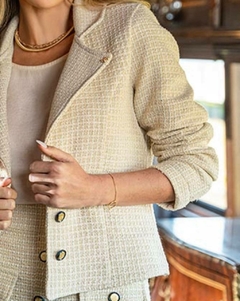 Blazer tweed off white botões Base Café 4187 - comprar online