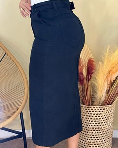 Imagem do Saia jeans color midi com cinto BELU 1110508