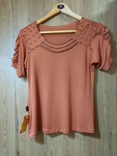 Blusa malha com aplicações Encanto de Menina 1140252 - Saphira Moda Evangélica