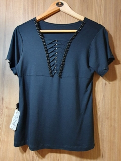 Blusa malha franzidos e aplicações Encanto de Menina 1140254 - Saphira Moda Evangélica