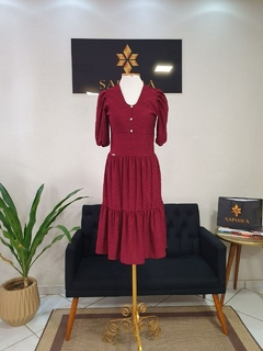 Vestido Selma malha lese com barrado com bojo 1120438