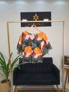 Blusa estampa Esmeralda manga ampla Alcântara 1140343 na internet