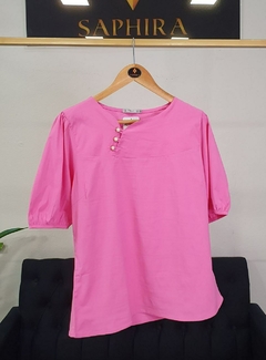 Blusa viscose com poliamida gola com botões X-T 1140352