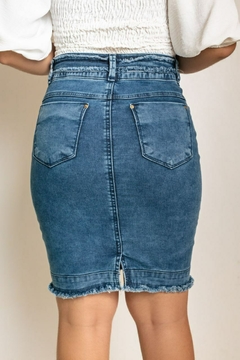 Saia jeans claro com cinto 53 cm VCH 2379 - comprar online