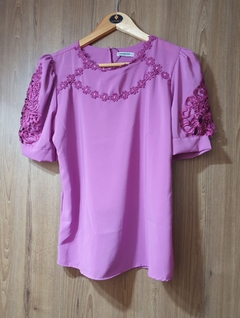 Blusa florzinhas de guipir Expansão 1140206 - Saphira Moda Evangélica