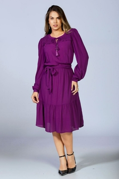 Vestido manga longa roxo RWA 2549 - comprar online