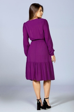 Vestido manga longa roxo RWA 2549 na internet