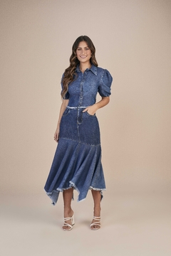 Camisa Jeans TTN 5936 - Saphira Moda Evangélica