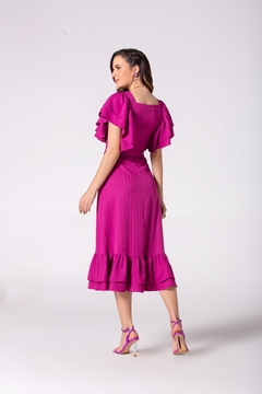 Vestido plano com babados 120 cm LAR 810224