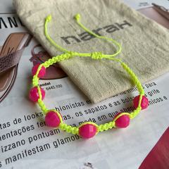 pulseira avulsa rosa neon