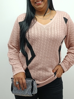 BLUSA PLUS SIZE TRANÇAS CONFETE - ROSA CLARO