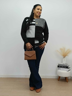 BLUSA DE MOUSSE COM BOLSOS - CINZA na internet