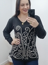 BLUSA RAMOS DE MOUSSE - PRETO