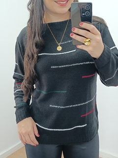 BLUSA RISQUINHOS DE MOUSSE - PRETO