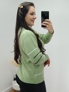 BLUSA RISQUINHOS DE MOUSSE - VERDE - Grondy Malhas