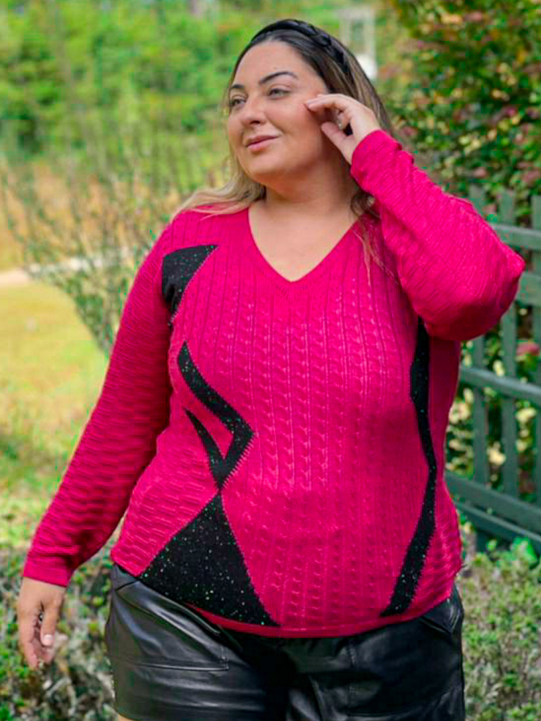 BLUSA BÁSICA TRANÇAS - Rosa Bebê