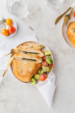 Milanesa de pollo rellena de espinaca y queso SIN TACC