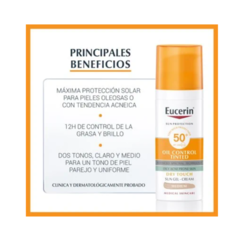 EUCERIN SUN FACE OIL CONTROL FPS 50+ TONO MEDIO - comprar online