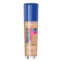 RIMMEL LONDON MATCH PERFECTION FOUNDATION SPF 20 400 NATURAL BEIGE