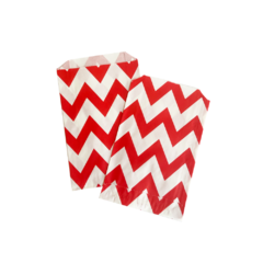 Saquinho de Papel Zig Zag Vermelho