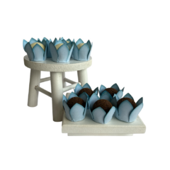 Forminhas para doces flor - Azul Tiffany - comprar online