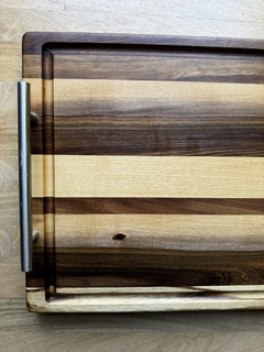 Tabla Line Grain XL con manijas y canaletas. - DM Diseños en Madera