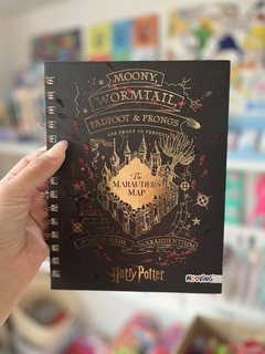 Cuaderno 16 x 21 Tapa Dura. Hojas Rayadas. Harry Potter - Merodeador- Mooving -