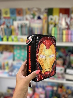 Cartuchera Doble Piso Iron Man con Lentejuelas - - comprar online