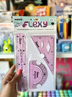 Kit de Geometría Flexy Wero Rosa Pastel