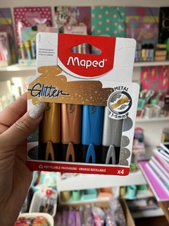 Resaltadores Maped con Glitter Metalizados X4