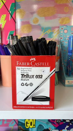 2 Unidades Lapicera Negra Faber Castell Trilux 032 Médium