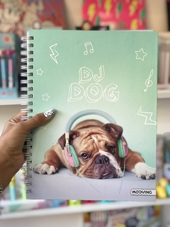 CUADERNO UNIVERSITARIO -DJ DOG -TAPA DURA MOOVING- RAYADO-