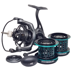 REEL FRONTAL CASTER TITANIUM 9007 ALUMINIO MAR SURF CASTING 7 RULEMANES - comprar online