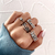 Punk Gothic Heart Ring Set for Women Black Dice Vi en internet